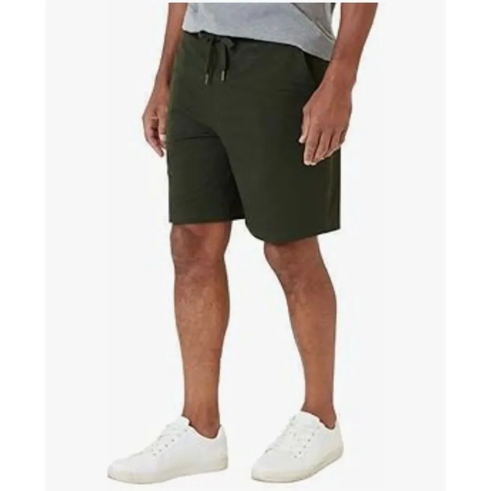 Eddie Bauer Men's M Knit Lounge Shorts 2-pack Zip Secured Pocket B15 Gray Green